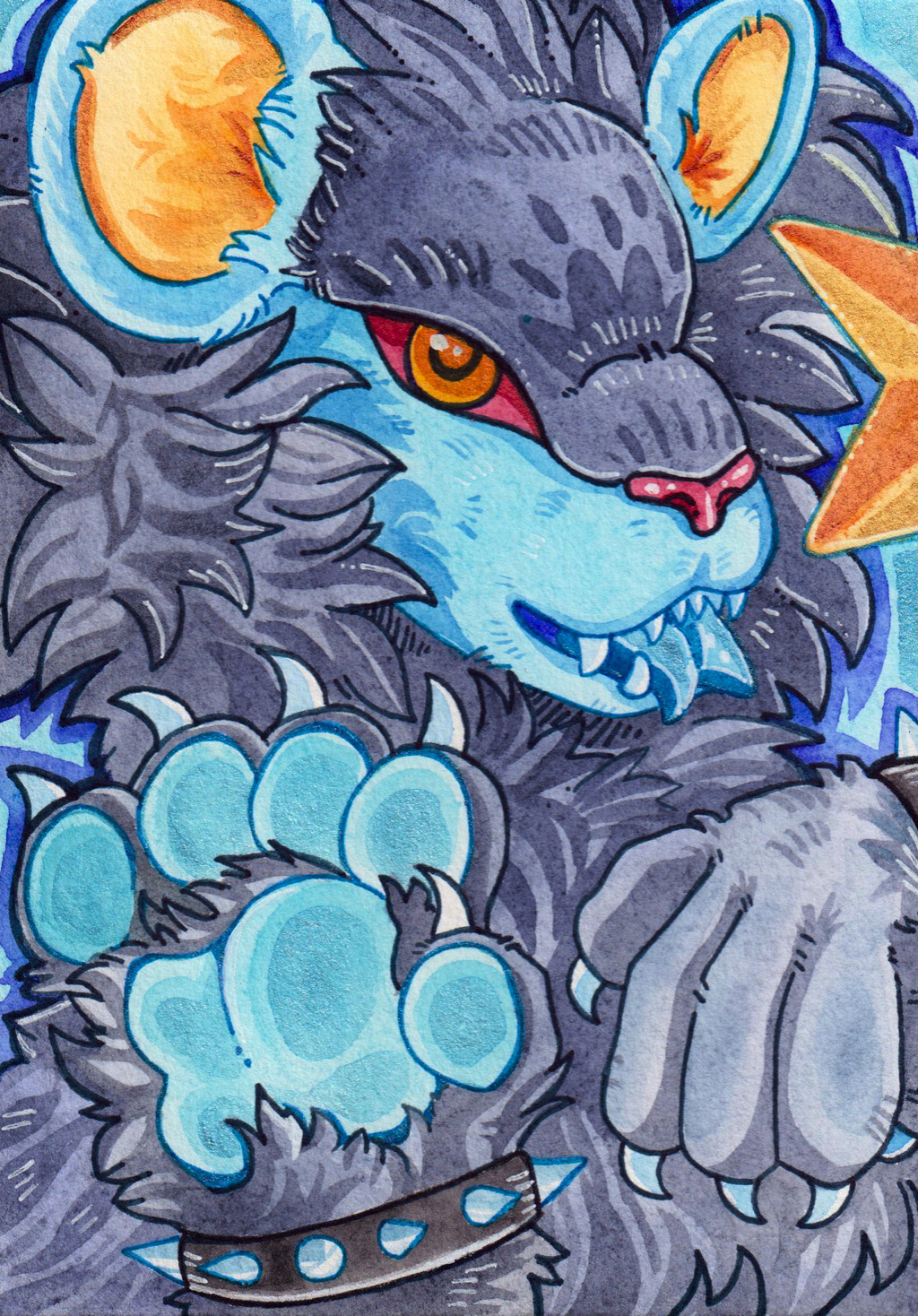 Luxray watercolour – Coyote
